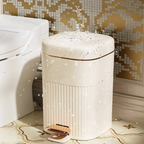 Premium Prullenbak met Pedaal Handsfree Modern Design voor Stijlvol Afvalbeheer-Home & Garden-DeWoonVallei-8 L-Beige-DeWoonVallei