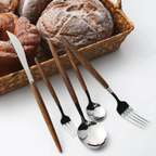 RVS Bestekset met Houtlook Handvatten Stijlvol Duurzaam Comfortabel-Kitchen Utensil-DeWoonVallei-DeWoonVallei