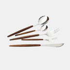RVS Bestekset met Houtlook Handvatten Stijlvol Duurzaam Comfortabel-Kitchen Utensil-DeWoonVallei-DeWoonVallei