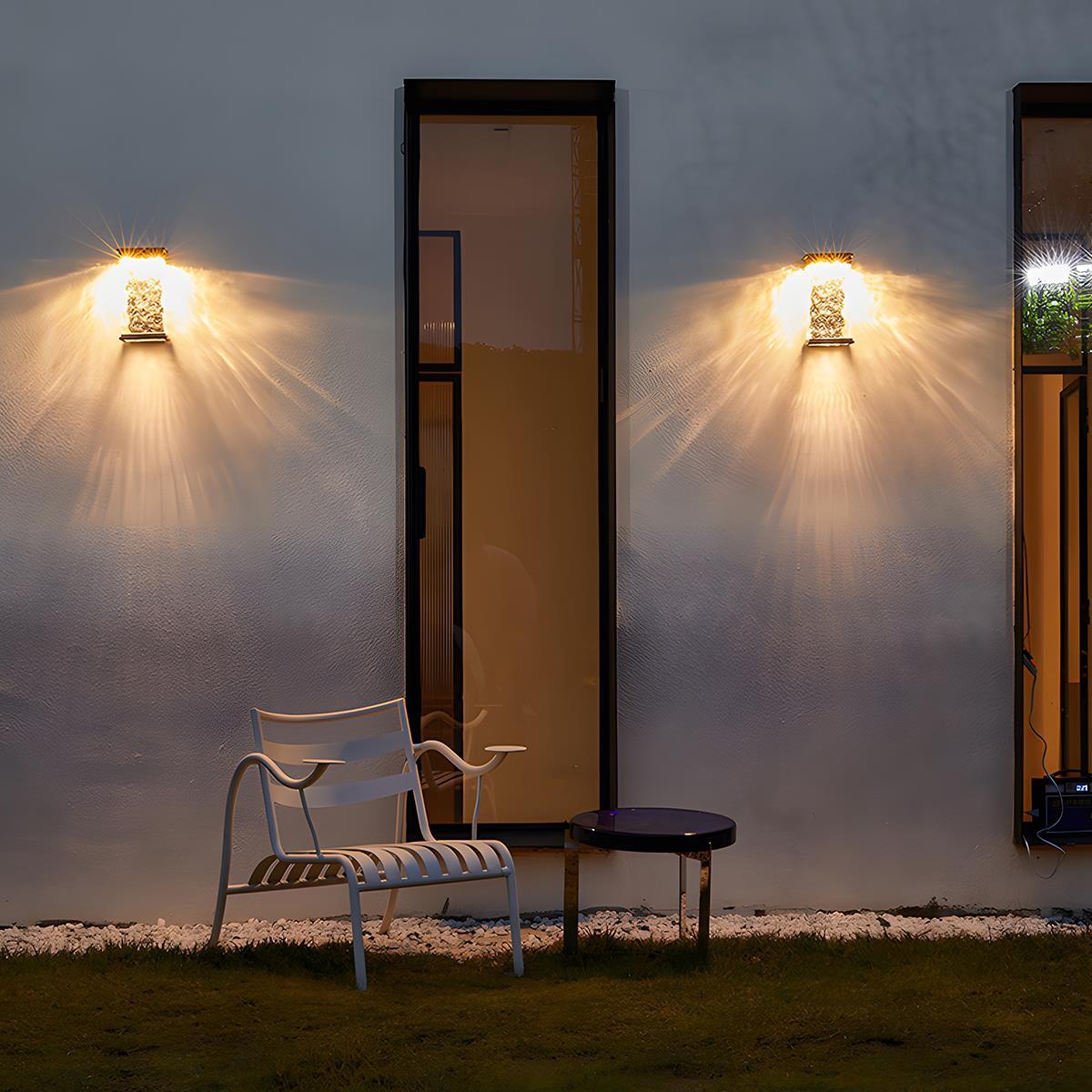 Rechthoekige Watergolf LED Buitenlamp – Modern Waterproof Design voor Gezellige Verlichting-Wall Lamp-DeWoonVallei-DeWoonVallei