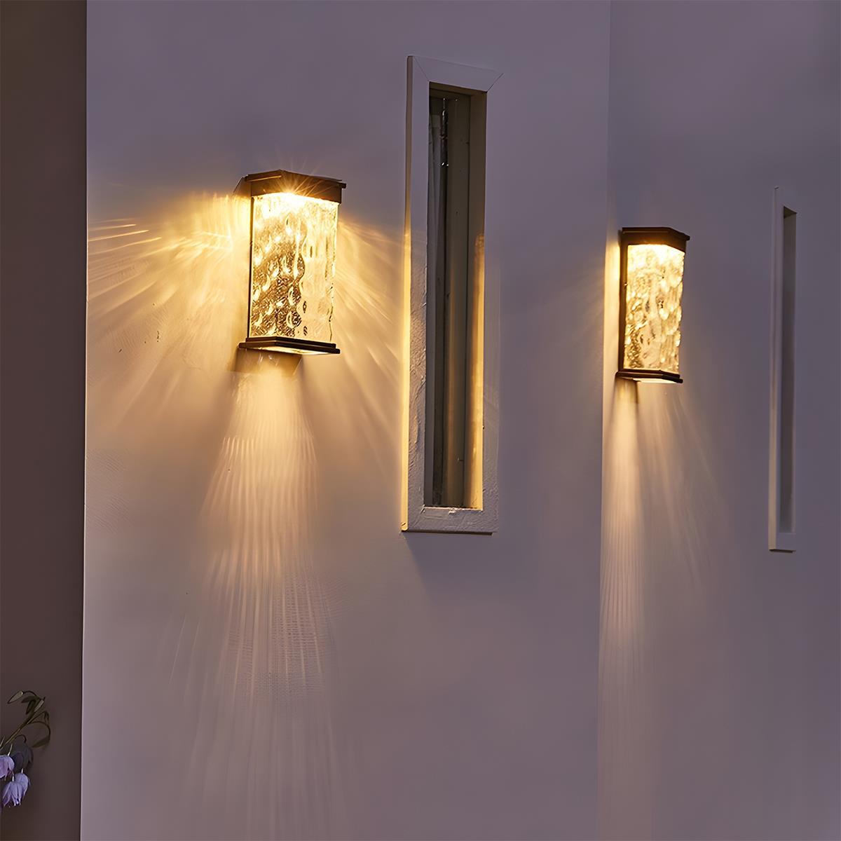 Rechthoekige Watergolf LED Buitenlamp – Modern Waterproof Design voor Gezellige Verlichting-Wall Lamp-DeWoonVallei-DeWoonVallei