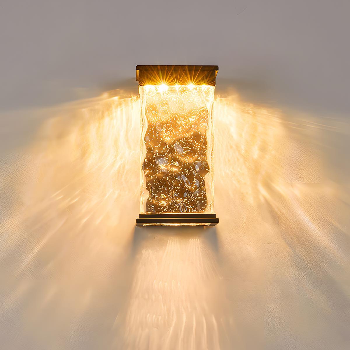 Rechthoekige Watergolf LED Buitenlamp – Modern Waterproof Design voor Gezellige Verlichting-Wall Lamp-DeWoonVallei-DeWoonVallei