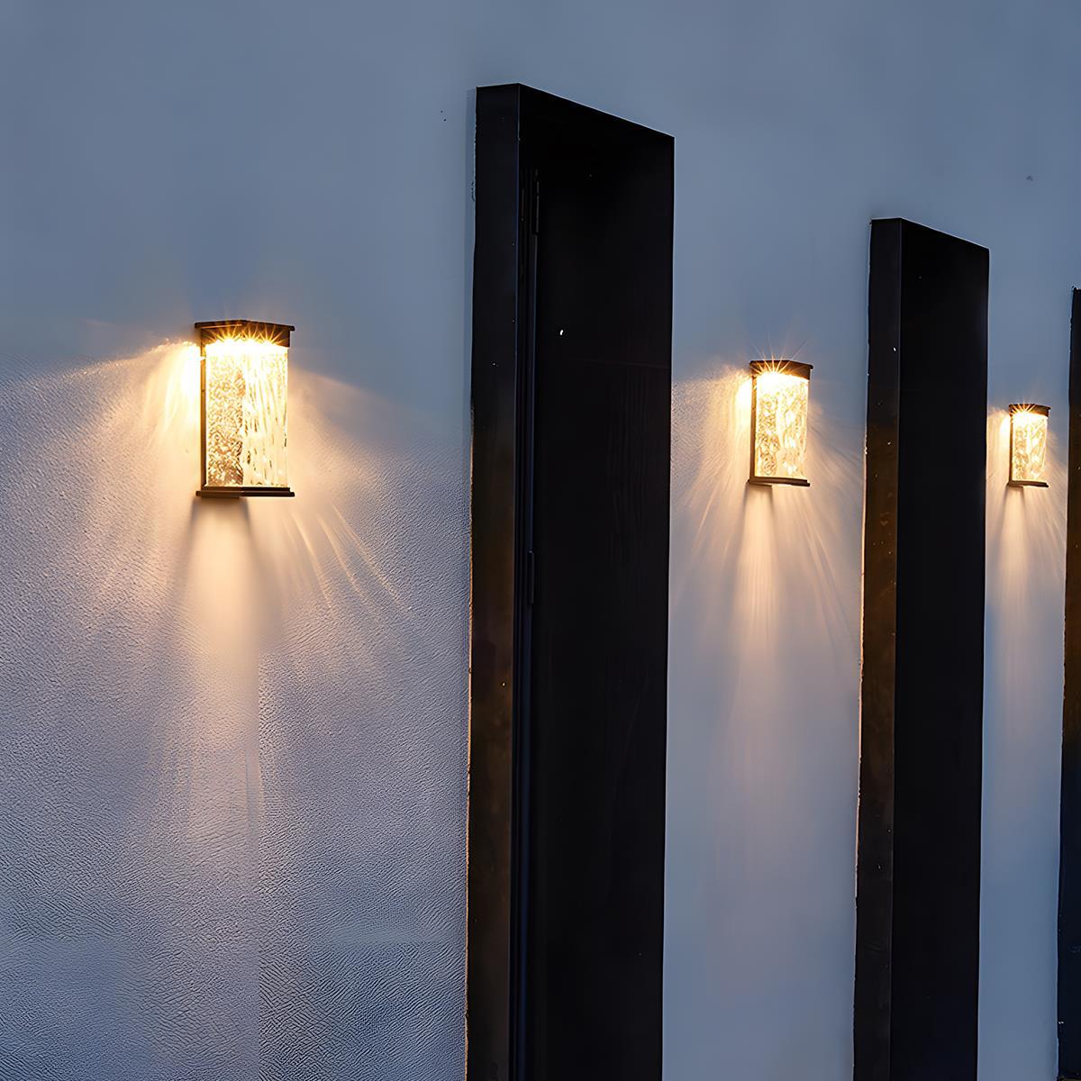 Rechthoekige Watergolf LED Buitenlamp – Modern Waterproof Design voor Gezellige Verlichting-Wall Lamp-DeWoonVallei-DeWoonVallei