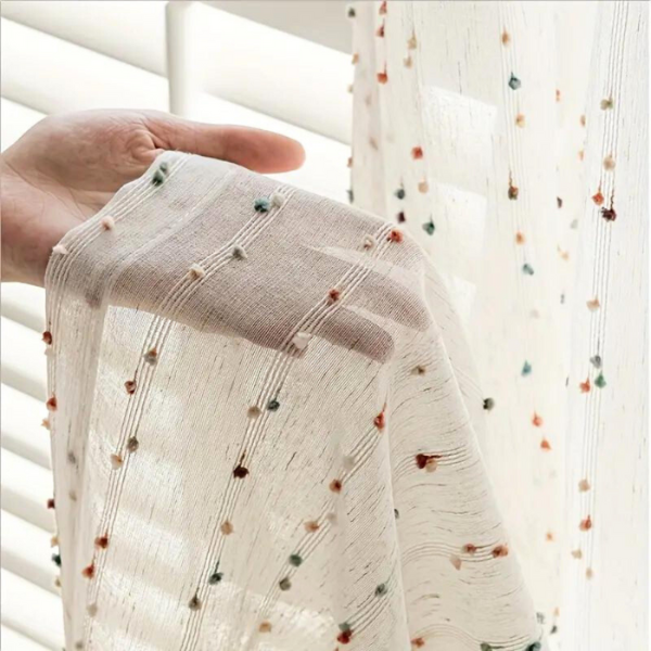 Regenboog Tule Gordijn Semi-Transparant Haak & Lus Ontwerp voor Heldere en Luchtige Ruimtes-Curtains-DeWoonVallei-DeWoonVallei