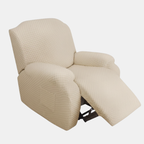 Rekbare Jacquard Relaxfauteuilhoes Moderne Pasvorm Beschermend Comfort-Slipcovers-DeWoonVallei-1-zits-Beige-DeWoonVallei