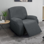 Rekbare Jacquard Relaxfauteuilhoes Moderne Pasvorm Beschermend Comfort-Slipcovers-DeWoonVallei-1-zits-Donkergrijs-DeWoonVallei