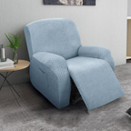 Rekbare Jacquard Relaxfauteuilhoes Moderne Pasvorm Beschermend Comfort-Slipcovers-DeWoonVallei-1-zits-Lichtblauw-DeWoonVallei