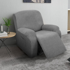 Rekbare Jacquard Relaxfauteuilhoes Moderne Pasvorm Beschermend Comfort-Slipcovers-DeWoonVallei-1-zits-Lichtgrijs-DeWoonVallei