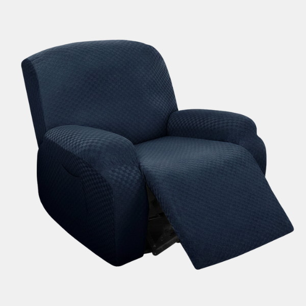Rekbare Jacquard Relaxfauteuilhoes Moderne Pasvorm Beschermend Comfort-Slipcovers-DeWoonVallei-1-zits-Marineblauw-DeWoonVallei