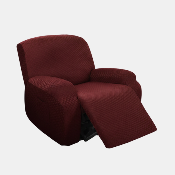 Rekbare Jacquard Relaxfauteuilhoes Moderne Pasvorm Beschermend Comfort-Slipcovers-DeWoonVallei-1-zits-Wijnrood-DeWoonVallei
