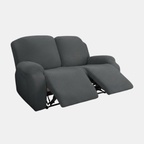 Rekbare Jacquard Relaxfauteuilhoes Moderne Pasvorm Beschermend Comfort-Slipcovers-DeWoonVallei-2-zits-Donkergrijs-DeWoonVallei