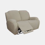Rekbare Jacquard Relaxfauteuilhoes Moderne Pasvorm Beschermend Comfort-Slipcovers-DeWoonVallei-2-zits-Khaki-DeWoonVallei