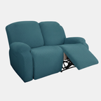 Rekbare Jacquard Relaxfauteuilhoes Moderne Pasvorm Beschermend Comfort-Slipcovers-DeWoonVallei-2-zits-Pauwblauw-DeWoonVallei