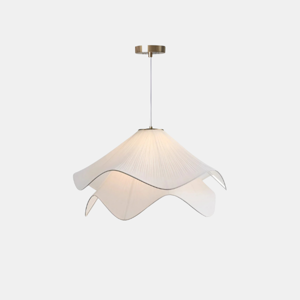 Retro Crème Kroonluchter van Stof met Bloemblad Elegant Landelijk Hanglamp voor Warme en Romantische Sfeer in Huis-Pendant Light-DeWoonVallei-DeWoonVallei