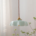 Retro Glazen Bloem Hanglamp – Gekleurde Opaalglas Plafondlamp met Verstelbare Hoogte-Pendant Light-DeWoonVallei-DeWoonVallei