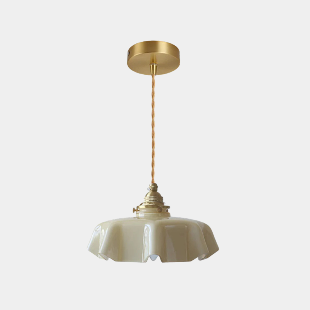 Retro Glazen Bloem Hanglamp – Gekleurde Opaalglas Plafondlamp met Verstelbare Hoogte-Pendant Light-DeWoonVallei-DeWoonVallei