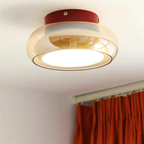 Retro Plafondlamp Cognac Glas met Kersenaccent voor Warme en Stijlvolle Interieurs-ceiling light-DeWoonVallei-DeWoonVallei