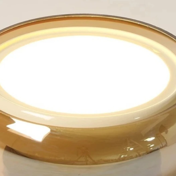 Retro Plafondlamp Cognac Glas met Kersenaccent voor Warme en Stijlvolle Interieurs-ceiling light-DeWoonVallei-DeWoonVallei