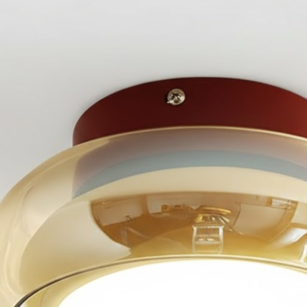 Retro Plafondlamp Cognac Glas met Kersenaccent voor Warme en Stijlvolle Interieurs-ceiling light-DeWoonVallei-DeWoonVallei