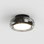 Retro Plafondlamp Cognac Glas met Kersenaccent voor Warme en Stijlvolle Interieurs-ceiling light-DeWoonVallei-Zwart & Rookgrijs-DeWoonVallei
