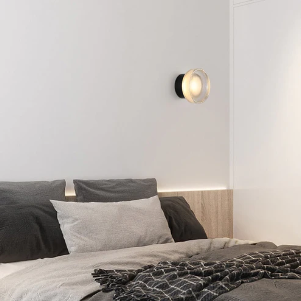 Ronde Glazen Wandlamp Mid-Century Modern Stijl met Messing of Zwarte Afwerking-wall light-DeWoonVallei-DeWoonVallei