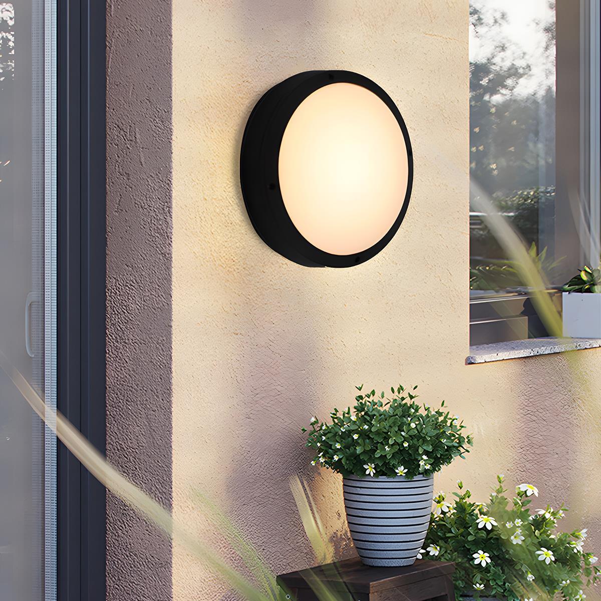 Ronde LED Buitenmuurlamp – Waterdicht Minimalistisch Ontwerp voor Heldere en Gezellige Buitenverlichting-Wall Lamp-DeWoonVallei-DeWoonVallei
