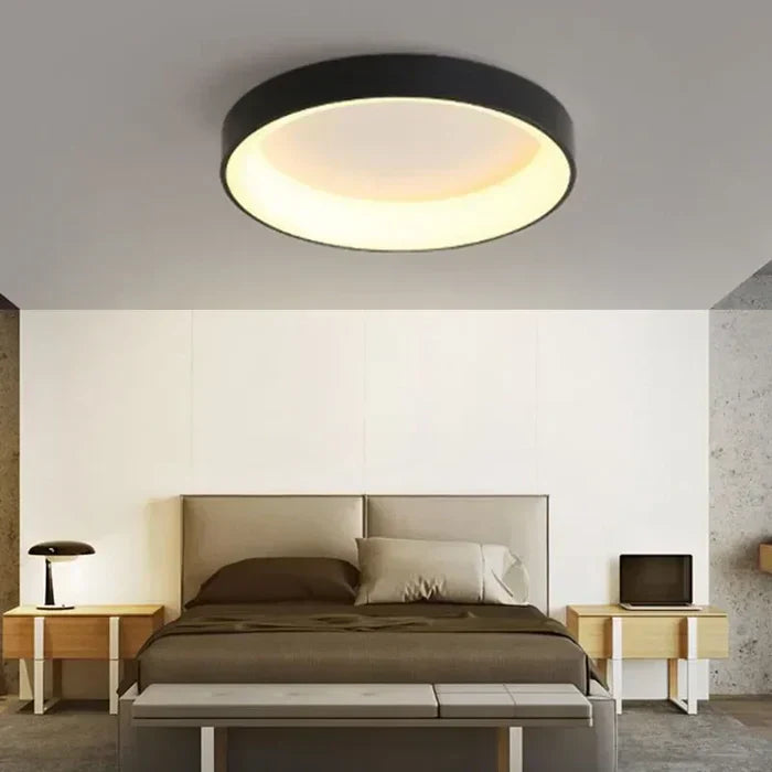 Ronde LED-Plafondlamp met Scandinavisch Design en Energiezuinige Verlichting-DeWoonVallei-Zwart-Koud wit-30CM-DeWoonVallei