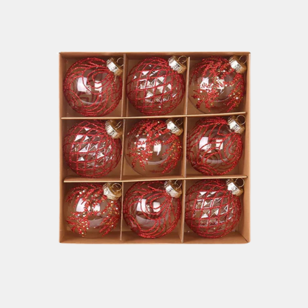 Ronde Onbreekbare Kerstballenset met Glitterafwerking voor Elegante Feestdecoratie-Christmas Decorations-DeWoonVallei-DeWoonVallei