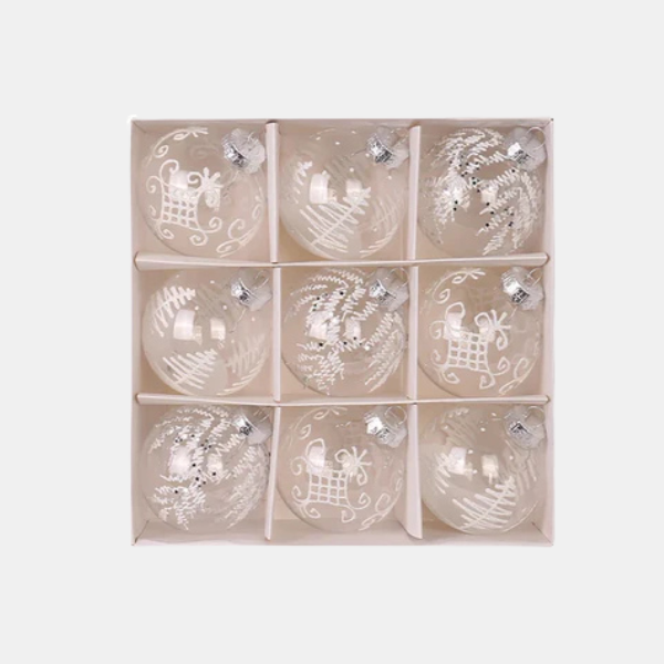 Ronde Onbreekbare Kerstballenset met Glitterafwerking voor Elegante Feestdecoratie-Christmas Decorations-DeWoonVallei-DeWoonVallei