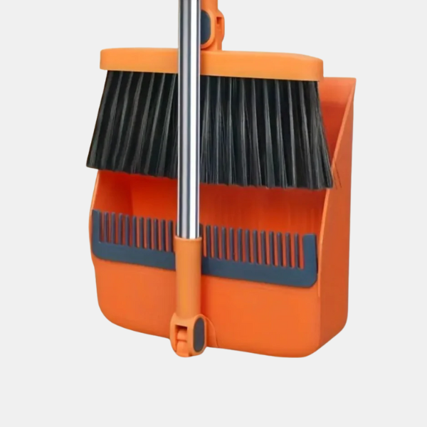 Rotary Schoonmaakbezem en Lang Handvat Stoffer- en Blikset voor Gemakkelijk Huisonderhoud-Home Cleaning Products-DeWoonVallei-Oranje-DeWoonVallei
