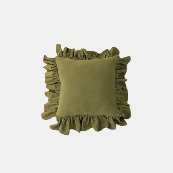 Ruffle Katoenen Kussenhoes Zachte Textuur & Stijlvolle Charme-Cushions-DeWoonVallei-DeWoonVallei