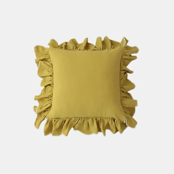 Ruffle Katoenen Kussenhoes Zachte Textuur & Stijlvolle Charme-Cushions-DeWoonVallei-DeWoonVallei