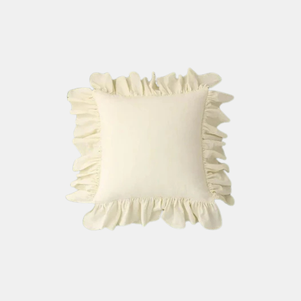 Ruffle Katoenen Kussenhoes Zachte Textuur & Stijlvolle Charme-Cushions-DeWoonVallei-DeWoonVallei