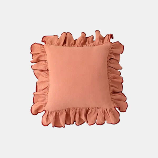 Ruffle Katoenen Kussenhoes Zachte Textuur & Stijlvolle Charme-Cushions-DeWoonVallei-DeWoonVallei