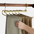 Ruimtebesparende Aluminium Broekhanger Strak Ontwerp Beschermt Stoffen-Closet Organizers-DeWoonVallei-Goud-DeWoonVallei
