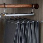 Ruimtebesparende Aluminium Broekhanger Strak Ontwerp Beschermt Stoffen-Closet Organizers-DeWoonVallei-Metallic grijs-DeWoonVallei