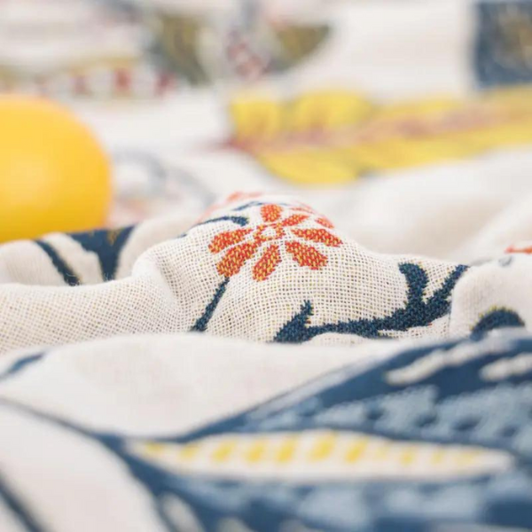 Rustiek Bloemen Katoenen Deken Omkeerbare Zachte Plaid voor Comfort het Hele Jaar-Cotton Blankets-DeWoonVallei-DeWoonVallei