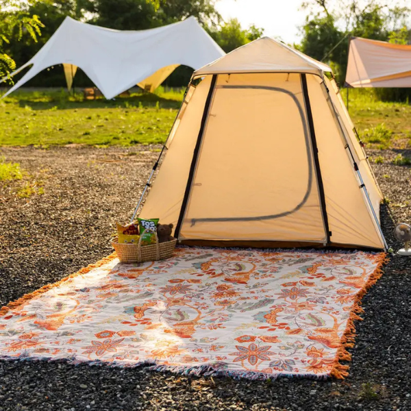 Rustieke Bloemen Katoenen Deken Zachte Boho Plaid voor Gezellig Wonen-Cotton Blankets-DeWoonVallei-DeWoonVallei