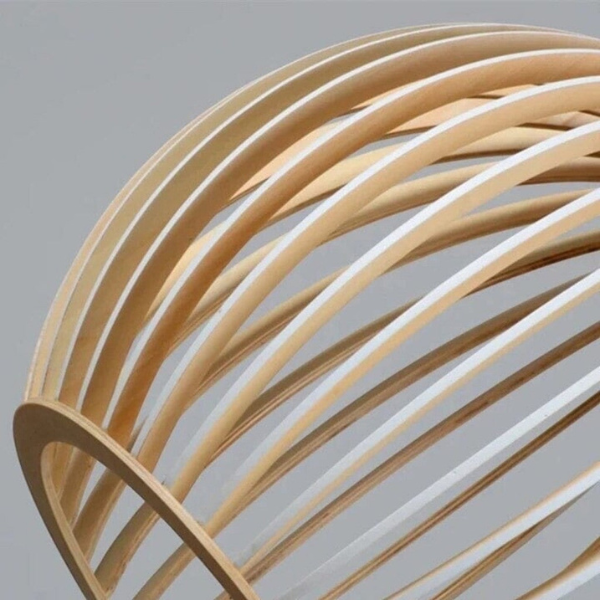 Rustieke Houten Kooi Hanglamp Natuurlijke Warme Gloed-hanging lamp-DeWoonVallei-DeWoonVallei