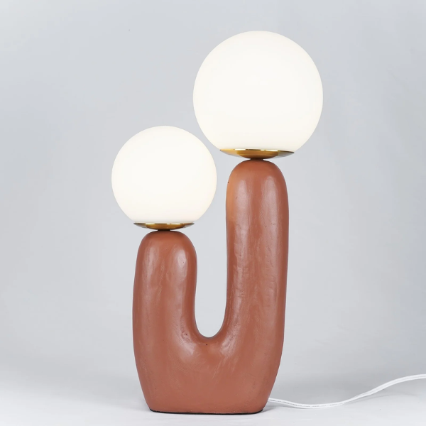 Ruwe Tafel Lamp Sculpturaal Design voor Sfeervolle Verlichting-Table lamp-DeWoonVallei-Dia 26 cm x H 42 cm-Terracotta-DeWoonVallei
