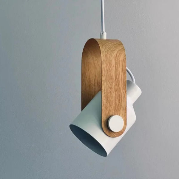 Scandinavische Hanglamp Spotlight Hout en Metaal Minimalistisch Elegante Verlichting-hanging lamp-DeWoonVallei-Petrol-Metaal-DeWoonVallei