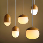 Scandinavische Houten Ronde Hanglamp Plafondlamp Modern Warme Sfeer-Hanging Lamp-DeWoonVallei-DeWoonVallei
