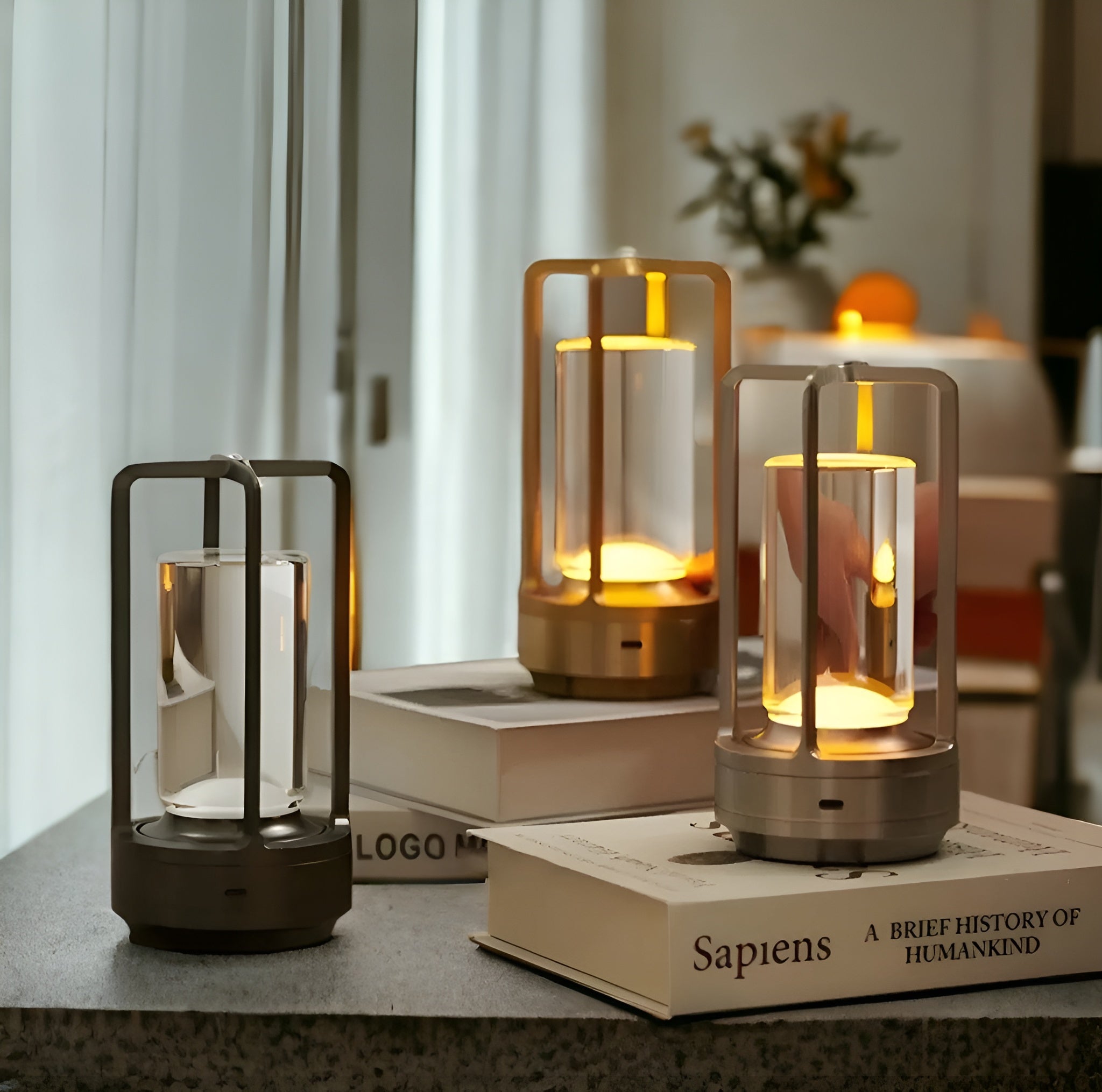 Scandinavische LED Tafellamp – Elegant Dimbaar Design met Draagbare Warmte en Sfeervolle Verlichting-Tafellamp-DeWoonVallei-DeWoonVallei