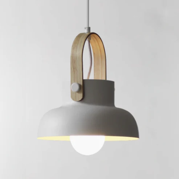 Scandinavische Minimalistische Houten Hanglamp Warm Sfeerverlichting voor Moderne Ruimtes-Hanging Lamp-DeWoonVallei-Model A-Wit-DeWoonVallei