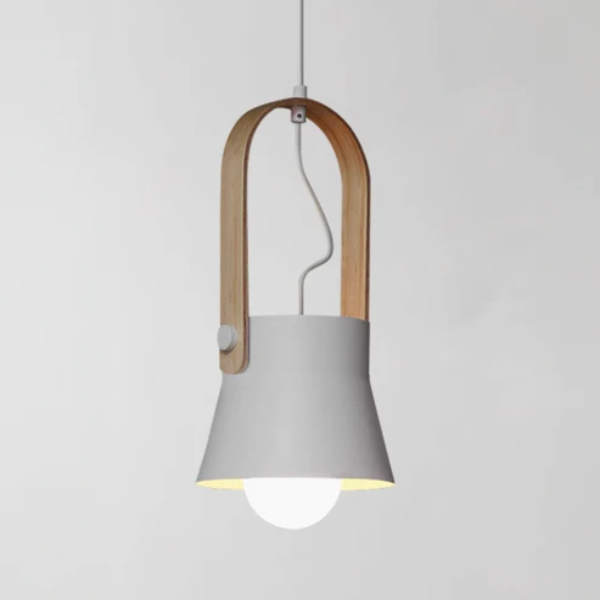 Scandinavische Minimalistische Houten Hanglamp Warm Sfeerverlichting voor Moderne Ruimtes-Hanging Lamp-DeWoonVallei-Model B-Wit-DeWoonVallei