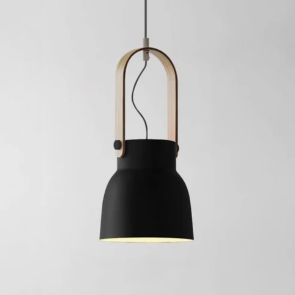 Scandinavische Minimalistische Houten Hanglamp Warm Sfeerverlichting voor Moderne Ruimtes-Hanging Lamp-DeWoonVallei-Model C-Zwart-DeWoonVallei