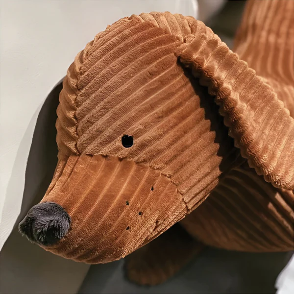 Schattig Corduroy Teckel Knuffelkussen Zacht Comfort Knuffel Kussen-Pillow-DeWoonVallei-DeWoonVallei
