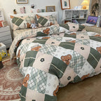 Schattig Dierenprint Beddengoed – Speels Ontwerp & Gezellig Slaapcomfort-Home & Garden-DeWoonVallei-Beer C-150cm x 200cm 3 Stuks-DeWoonVallei