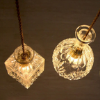 Set van Hangooglampen van Geslepen Glas Art Deco Stijl Verstelbare Messing of Chroom Fittingen-Hanging Lamp-DeWoonVallei-DeWoonVallei