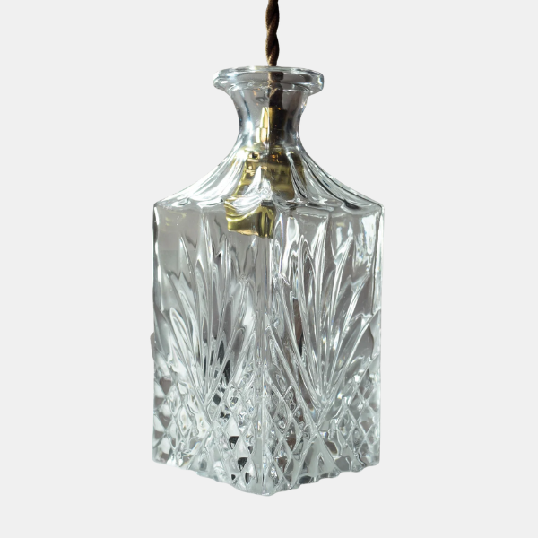 Set van Hangooglampen van Geslepen Glas Art Deco Stijl Verstelbare Messing of Chroom Fittingen-Hanging Lamp-DeWoonVallei-Messing Fitting-B-DeWoonVallei